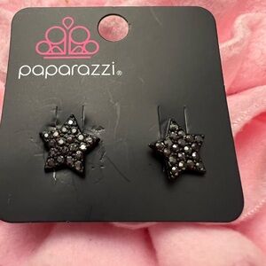 Paparazzi Sparkling Star Ear cuffs- Black